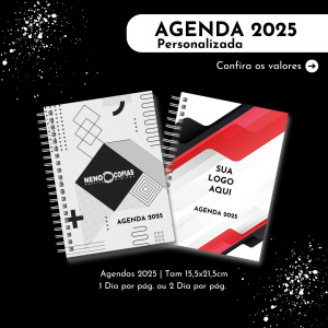 Agenda 2025 Empresarial Personalizada  15x21cm  Capa Dura Wire-O 